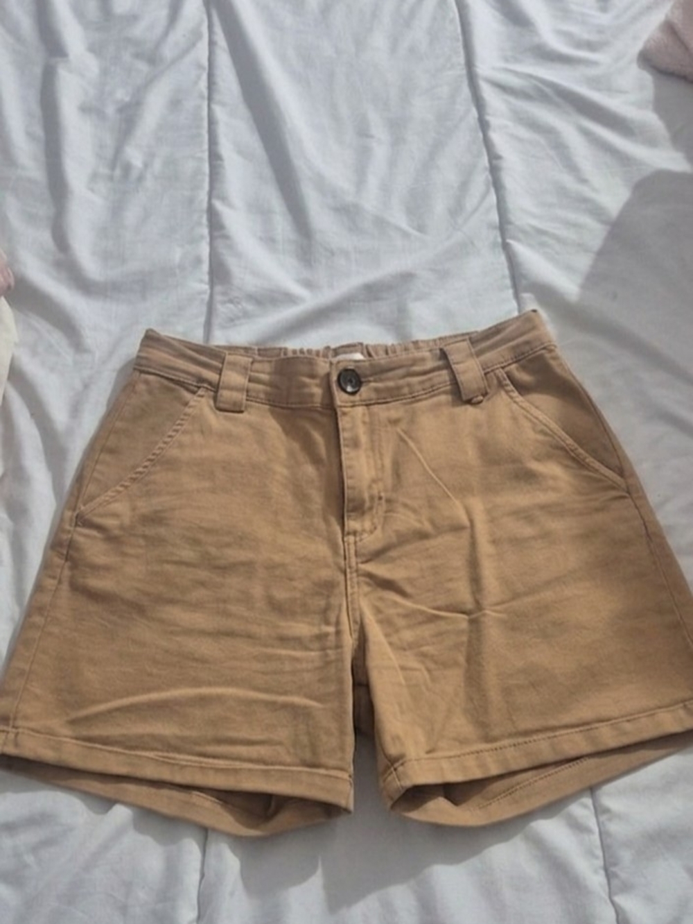 Classic High-Rise Tan Women's Bermuda Shorts